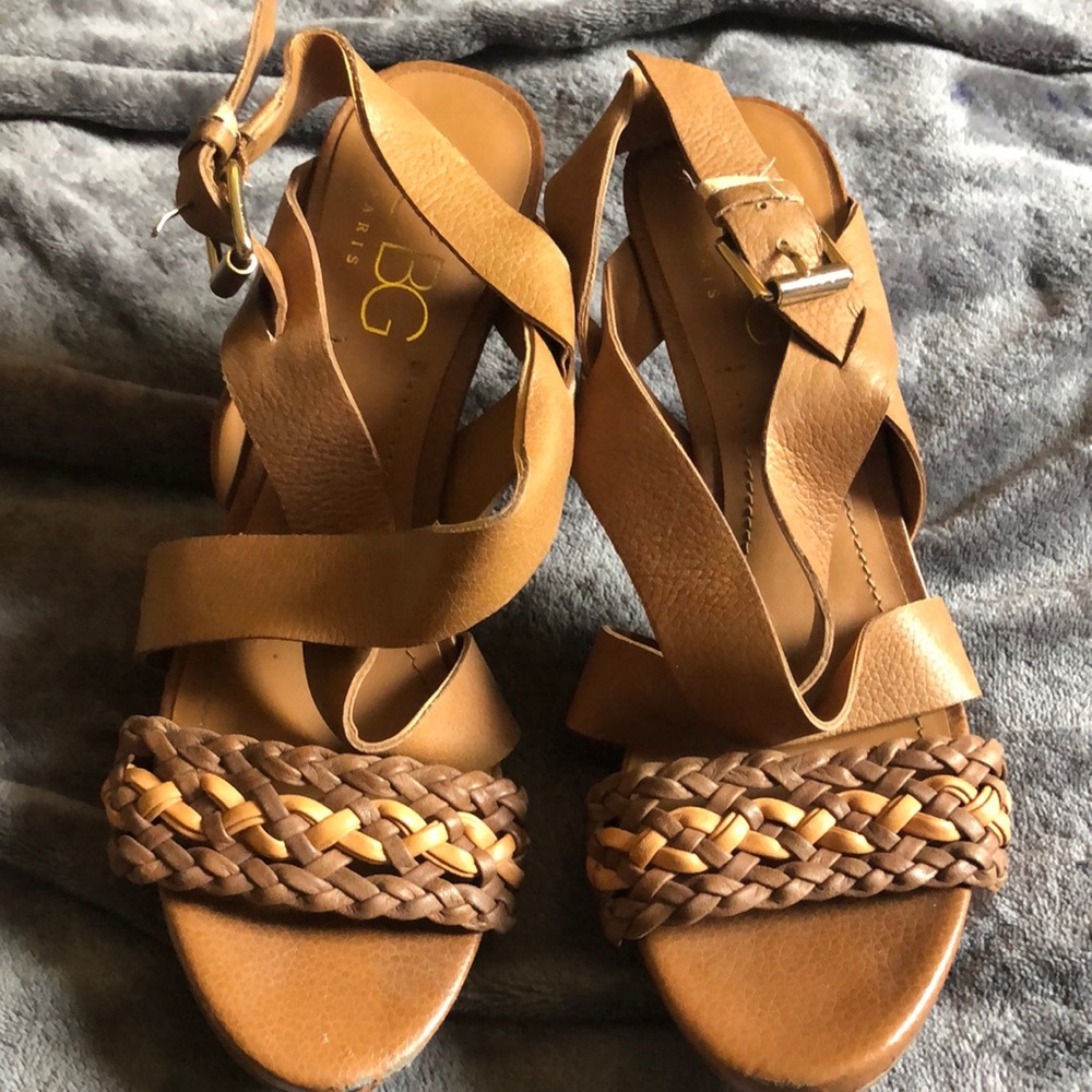 BCBG Paris Brown and Tan heels